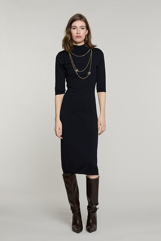 Abito BLUMAR midi mezza manica colletto con collana logo - RDA2609054004 - Relish Autunno/Inverno 2026