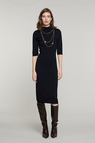 Abito BLUMAR midi mezza manica colletto con collana logo - RDA2609054004 - Relish Autunno/Inverno 2026