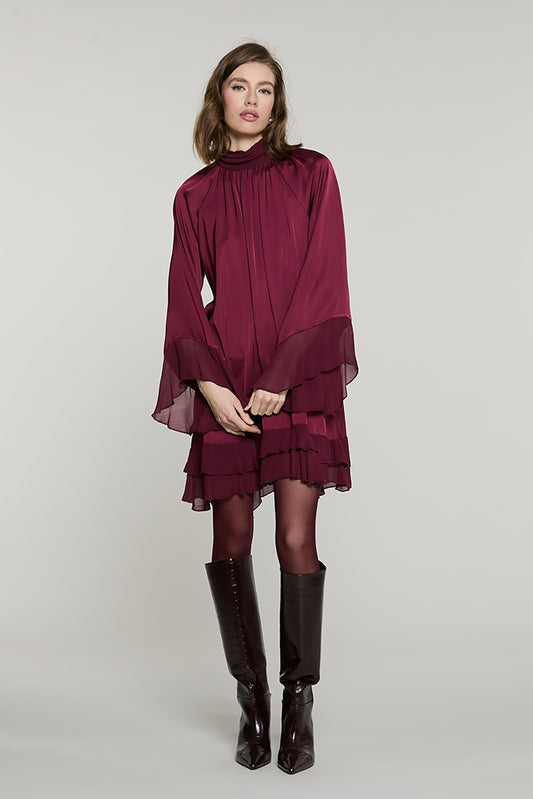 Abito LOTESI corto manica lunga con gale + colletto con bottoni + goccia - RDA2609055038 - Relish Autunno/Inverno 2026