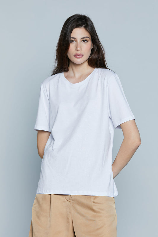 T-Shirt LOGOSTRA M/M con Strass Logo art. RDP2501033003 Donna Relish Primavera Estate 2025