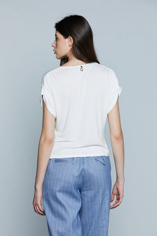 T-Shirt VIGO M/M Scollo V con Apertura più Coulisse art. RDP2501034007 Donna Relish Primavera Estate 2025