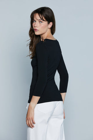 Maglia DANILO M.3/4 Scollo V con Passante Logo Spalle art. RDP2502067005 Donna Relish Primavera Estate 2025
