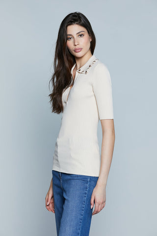 Maglia RINGBEL M/M con Vele più Anelli Colletto Costina art. RDP2502067011 Donna Relish Primavera Estate 2025