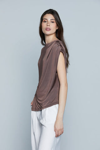 Blusa ARANUEZ M/M Aletta con Pieghe più Punta Asimmetrica art. RDP2503006006 Donna Relish Primavera Estate 2025