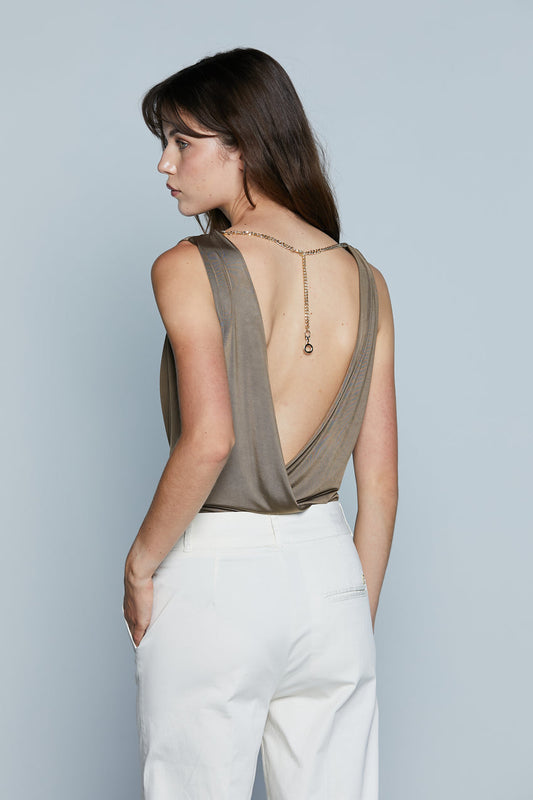 Body LAVEGA S/M Doppo Scollo Profondo con Catena Logo art. RDP2503006007 Donna Relish Primavera Estate 2025
