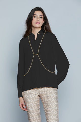 Camicia BURGOS M/L con Collana più Placchetta Logo art. RDP2503009022 Donna Relish Primavera Estate 2025