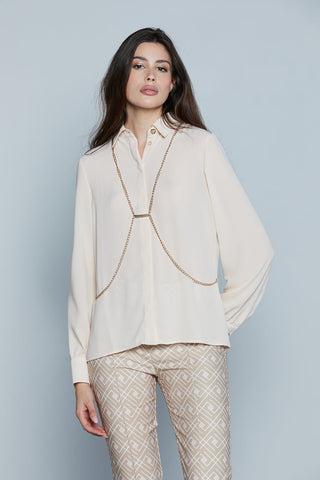 Camicia BURGOS M/L con Collana più Placchetta Logo art. RDP2503009022 Donna Relish Primavera Estate 2025