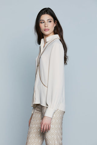 Camicia BURGOS M/L con Collana più Placchetta Logo art. RDP2503009022 Donna Relish Primavera Estate 2025
