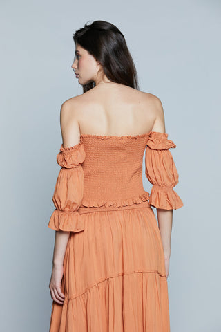 Blusa STRASBURGO Corta M.3/4 con Arricci più Punto Smok art. RDP2503055005 Donna Relish Primavera Estate 2025