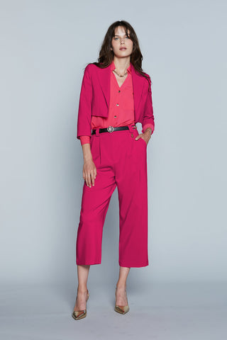 Pantalones capri de cintura alta INKOS con pliegues y bolsillos franceses (artículo RDP2507006056) para mujer Relish Primavera Verano 2025