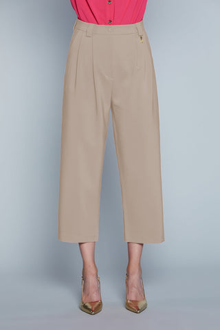 Pantalones capri de cintura alta INKOS con pliegues y bolsillos franceses (artículo RDP2507006056) para mujer Relish Primavera Verano 2025