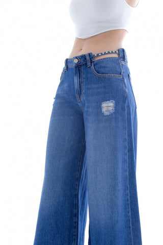 Jeans LINDSAY_20 V.Media più Ap.Cint. più Pietre più Rotture più Fdo Sfrang.Wild F.Denim art. RDP2507033021 Donna Relish Primavera Estate 2025