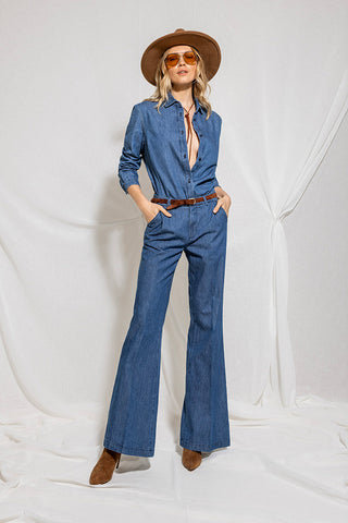 Jeans KRISTEN_21 Vita Media Chino Flaire Fit Denim art. RDP2507033022 Donna Relish Primavera Estate 2025