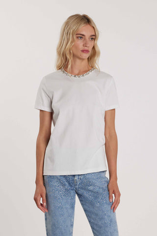 T-Shirt OSCAR maniche corte con applicazione pietre art. RDP2601033024 Donna Relish Primavera Estate 2026