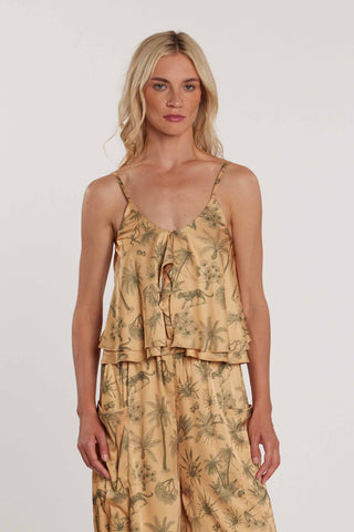 Top ALBAS corto con pannello fantasia tropical art. RDP2603006058 Donna Relish Primavera Estate 2026