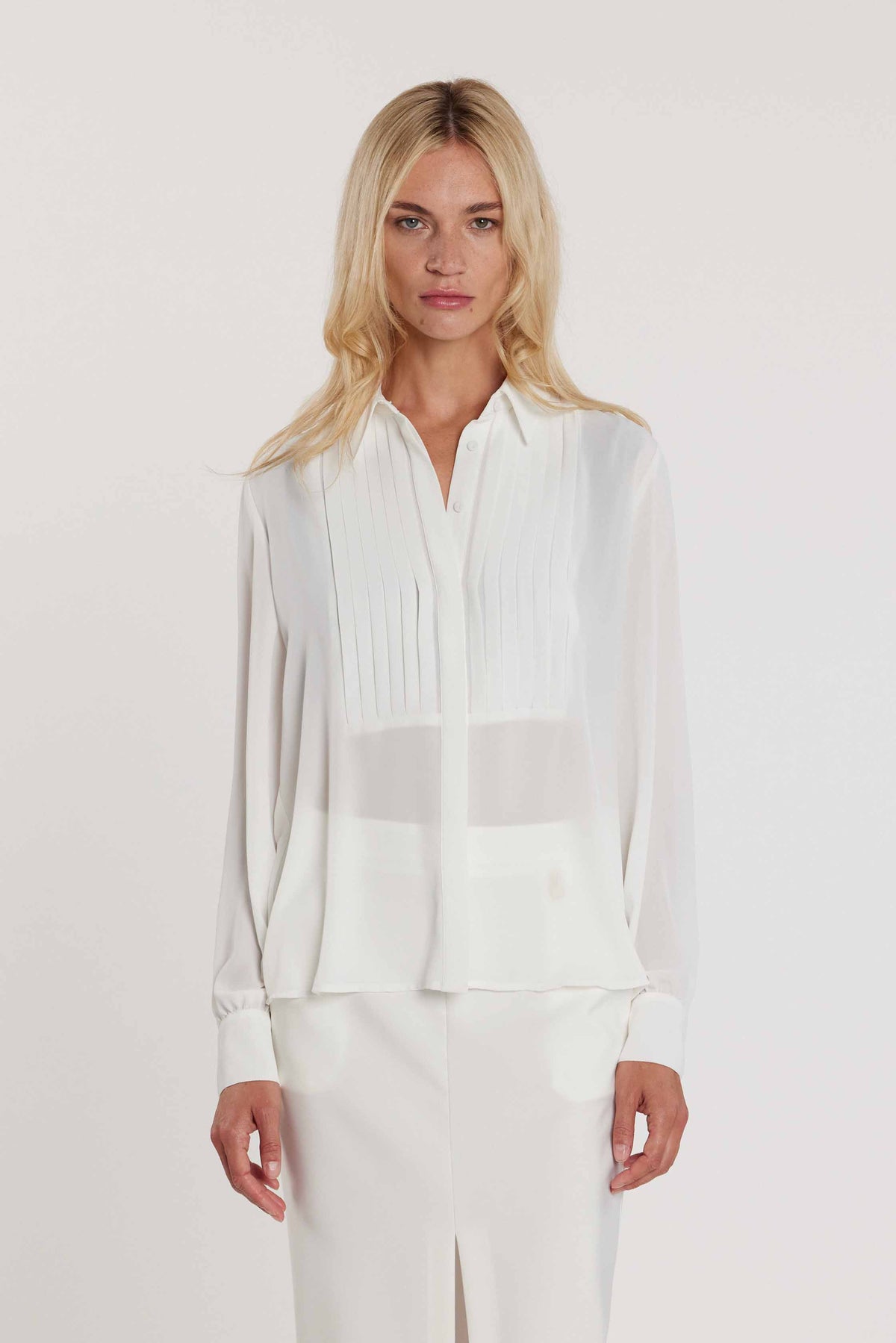 Camicia MOREAU maniche lunghe plissé sul seno art. RDP2603009025 Donna Relish Primavera Estate 2026