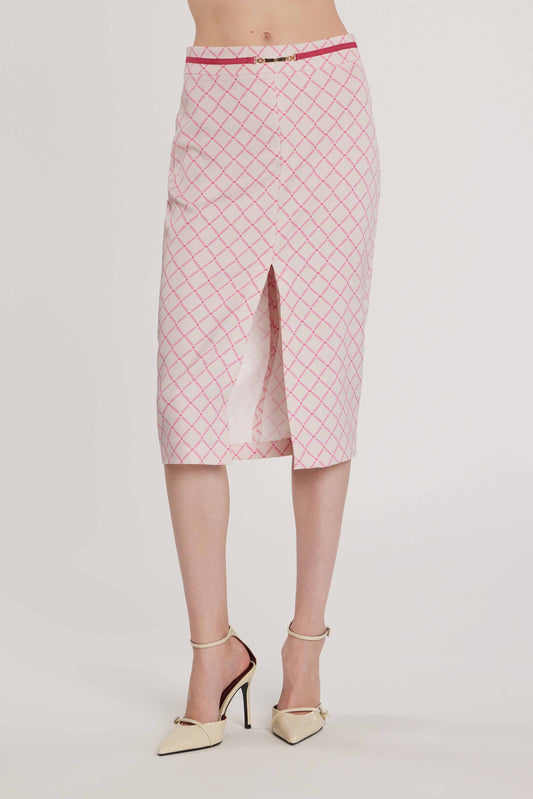 Longuette VINCENT con dettaglio cintura più spacco centrale stampa logo all over art. RDP2604006007 Donna Relish Primavera Estate 2026