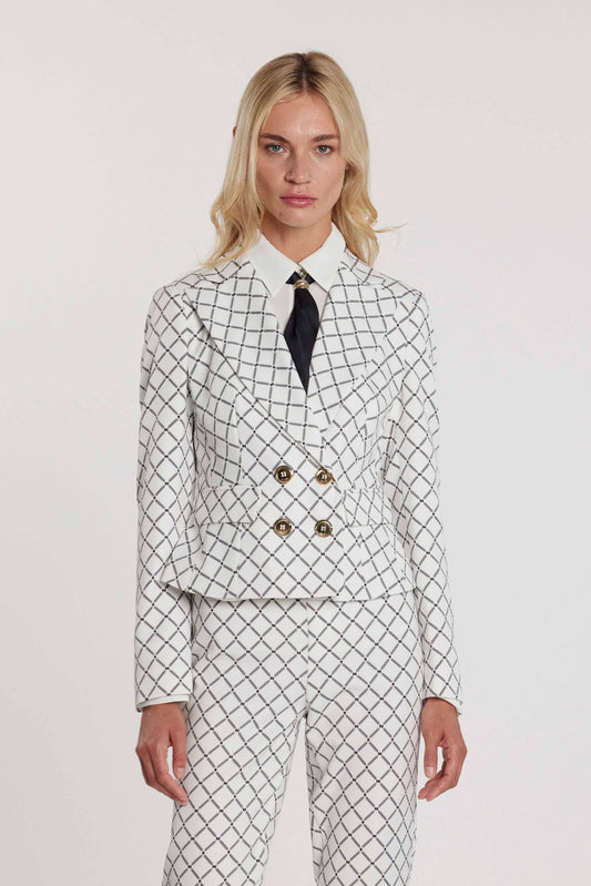 Giacca ATTIDU_S maniche lunghe doppio petto più patte più stampa logo all over art. RDP2605006030 Donna Relish Primavera Estate 2026