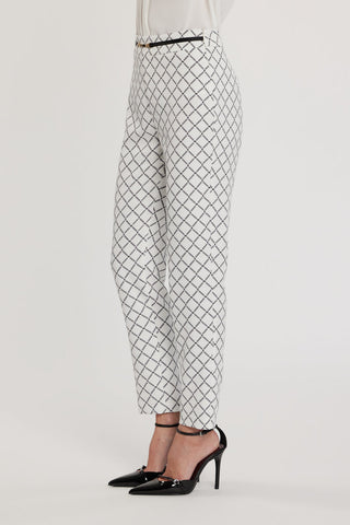 Pantalone CLAUDIETTE vita alta con dettaglio cintura più stampa logo all over art. RDP2607006061 Donna Relish Primavera Estate 2026