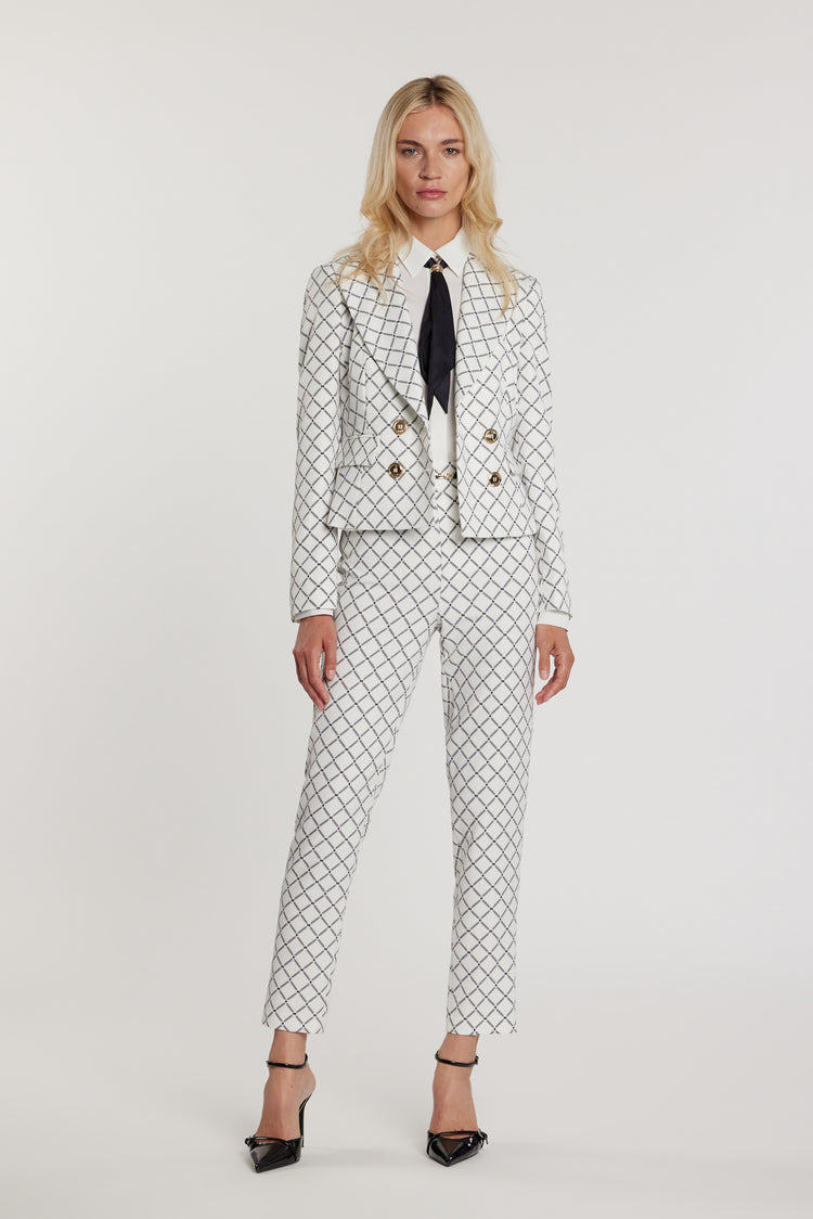 Pantalone CLAUDIETTE vita alta con dettaglio cintura più stampa logo all over art. RDP2607006061 Donna Relish Primavera Estate 2026