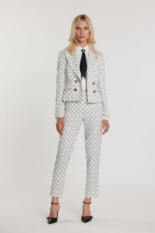 Pantalone CLAUDIETTE vita alta con dettaglio cintura più stampa logo all over art. RDP2607006061 Donna Relish Primavera Estate 2026