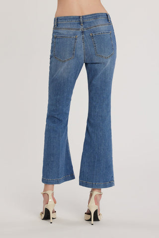 Pantalone PALENCIA_CROP vita alta con passanti a punta più dettagli bottoni denim art. RDP2607016035 Donna Relish Primavera Estate 2026