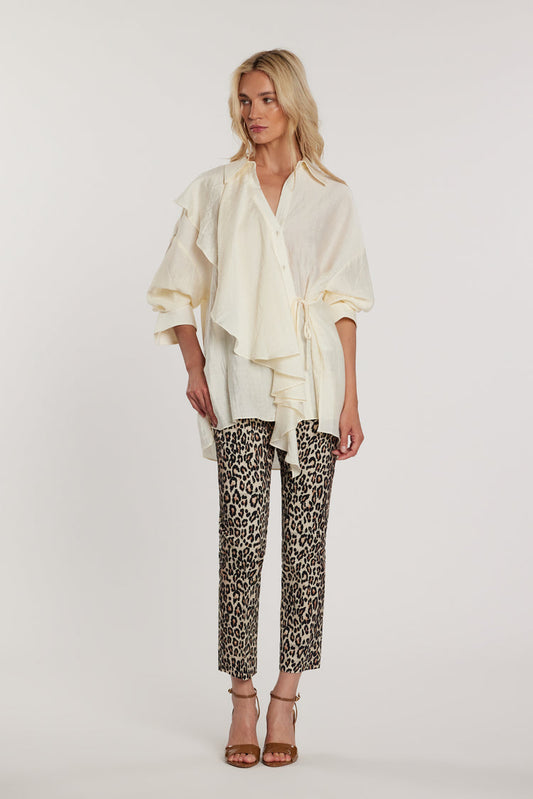 Pantalone MOUG vita alta con tasche francesi fantasia animalier art. RDP2607016049 Donna Relish Primavera Estate 2026