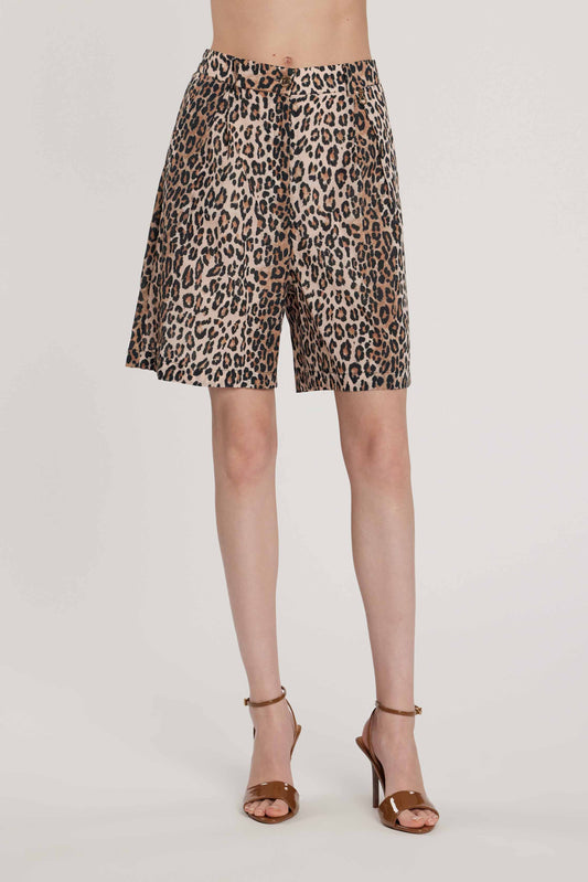 Bermuda CONNELLY vita alta con elastico più tasche francesi più pinces fantasia animalier art. RDP2607033048 Donna Relish Primavera Estate 2026