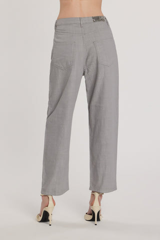 Pantalone CARLA_32_SNZ vita media cinque tasche baggy fit grey cotton art. RDP2607033095 Donna Relish Primavera Estate 2026