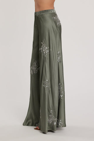 Tuta BELLYSA con top più Pantalone vita alta palazzo raso più ricamo fiori paillettes art. RDP2607055068 Donna Relish Primavera Estate 2026