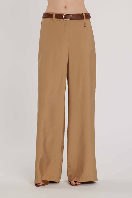 Pantalone PREZIOSA_P vita alta palazzo con cintura più tasche francesi più filetto art. RDP2607303065 Donna Relish Primavera Estate 2026