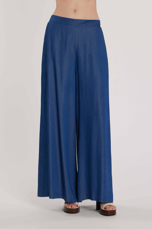 Pantalone CAMILLE vita alta palazzo con elastico più tasche denim art. RDP2607665034 Donna Relish Primavera Estate 2026