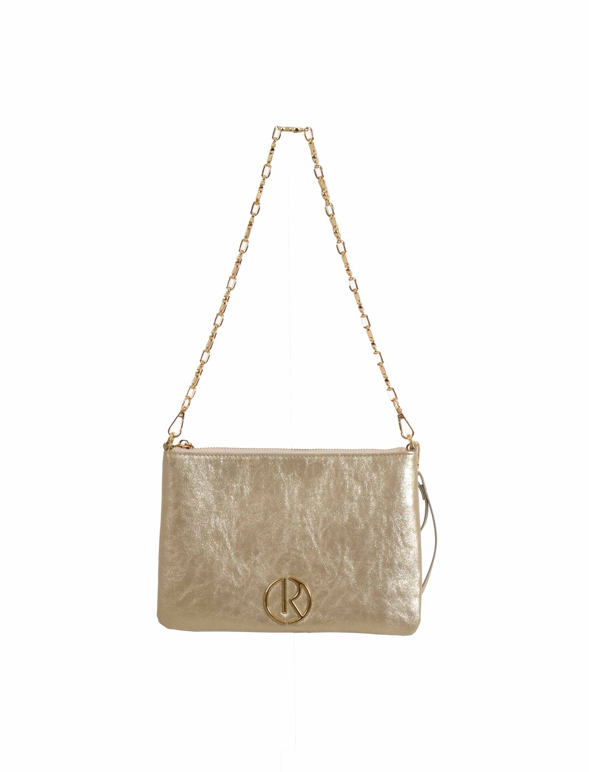 Pochette KAORIL con manico più catena logo più zip ecopelle metallizzata art. RDP2608009006 Donna Relish Primavera Estate 2026