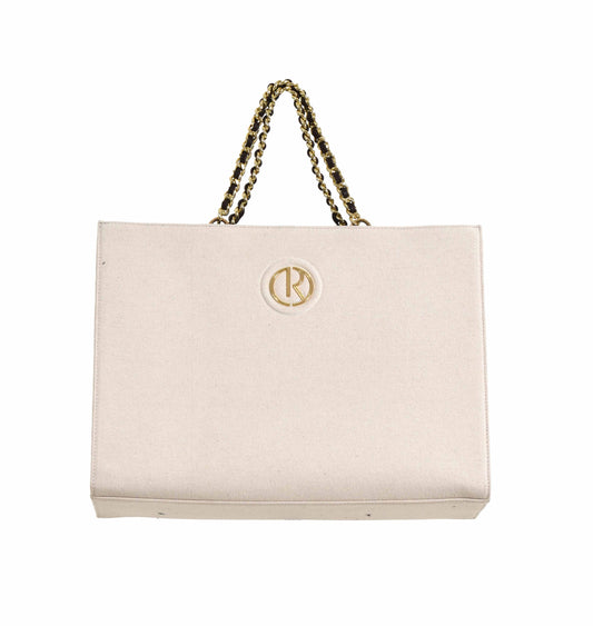 Borsa TERUKO due manici intreccio catena più zip più logo canvas art. RDP2608033007 Donna Relish Primavera Estate 2026