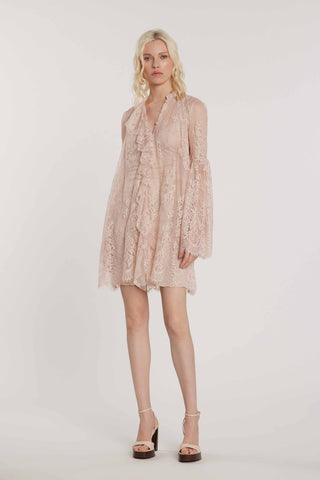 Abito NASH_A corto maniche lunghe con volant più bottoncini più gale pizzo art. RDP2609010015 Donna Relish Primavera Estate 2026