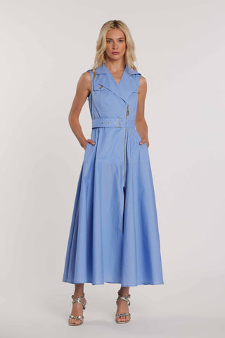 Abito BROOKE lungo smanicato effetto chiodo con zip più cintura art. RDP2609033014 Donna Relish Primavera Estate 2026