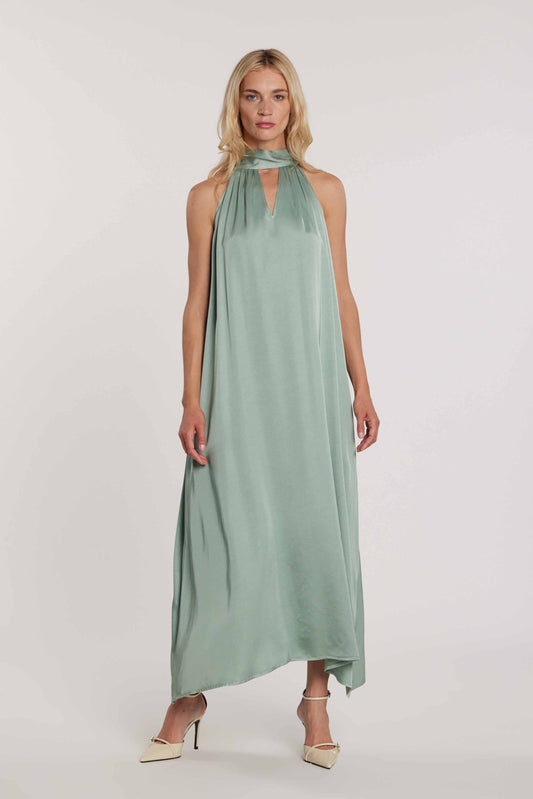 Abito FIOKKO lungo smanicato scollo americana con goccia a V più fusciacca collo art. RDP2609055005 Donna Relish Primavera Estate 2026