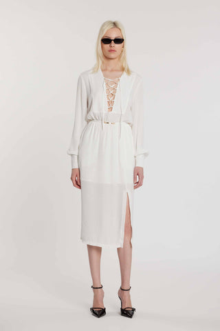 Abito MARTINEZ midi maniche lunghe con stringhe scollo più elastico più cintura più spacco art. RDP2609055051 Donna Relish Primavera Estate 2026