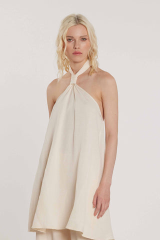 Abito CLUZET corto smanicato scollo americana con nodo più fusciacca più elastico sulla schiena art. RDP2609662007 Donna Relish Primavera Estate 2026