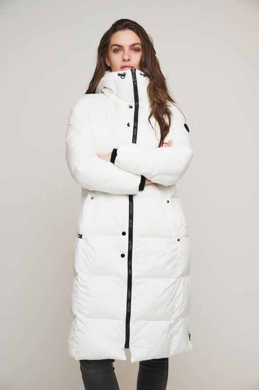 Cappotto piumino ROSANA LONG COAT WITH HOOD -Rino & Pelle- Autunno Inverno 2024/25 Snow white