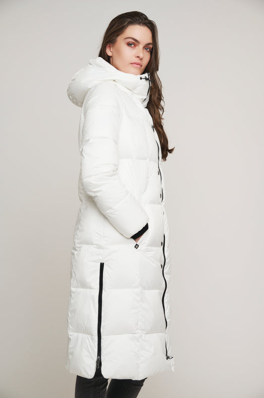 Cappotto piumino ROSANA LONG COAT WITH HOOD -Rino & Pelle- Autunno Inverno 2024/25 Snow white