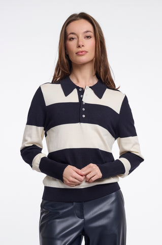 Maglione donna art. Roul Rino & Pelle Dark navy snow white