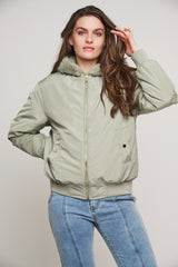 Piumino RUBIA REVERSIBLE BOMBER JACKET WITH FAUX FUR HOOD  -Rino & Pelle- Autunno Inverno 2024/25 Artichoke