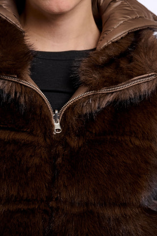 Cappotto donna art. Samar Rino & Pelle Dark brown