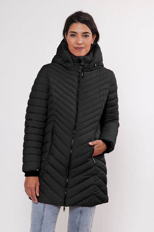 Cappotto piumino SEL HIP LENGTH PADDED COAT WITH DETACHABLE HOOD -Rino & Pelle- Autunno Inverno 2024/25 Black