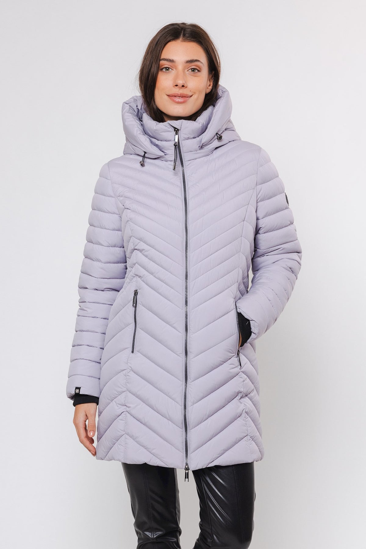 Cappotto piumino SEL HIP LENGTH PADDED COAT WITH DETACHABLE HOOD -Rino & Pelle- Autunno Inverno 2024/25 Lilac fog