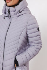 Cappotto piumino SEL HIP LENGTH PADDED COAT WITH DETACHABLE HOOD -Rino & Pelle- Autunno Inverno 2024/25 Lilac fog