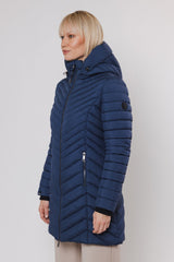 Cappotto piumino SEL HIP LENGTH PADDED COAT WITH DETACHABLE HOOD -Rino & Pelle- Autunno Inverno 2024/25 Navy