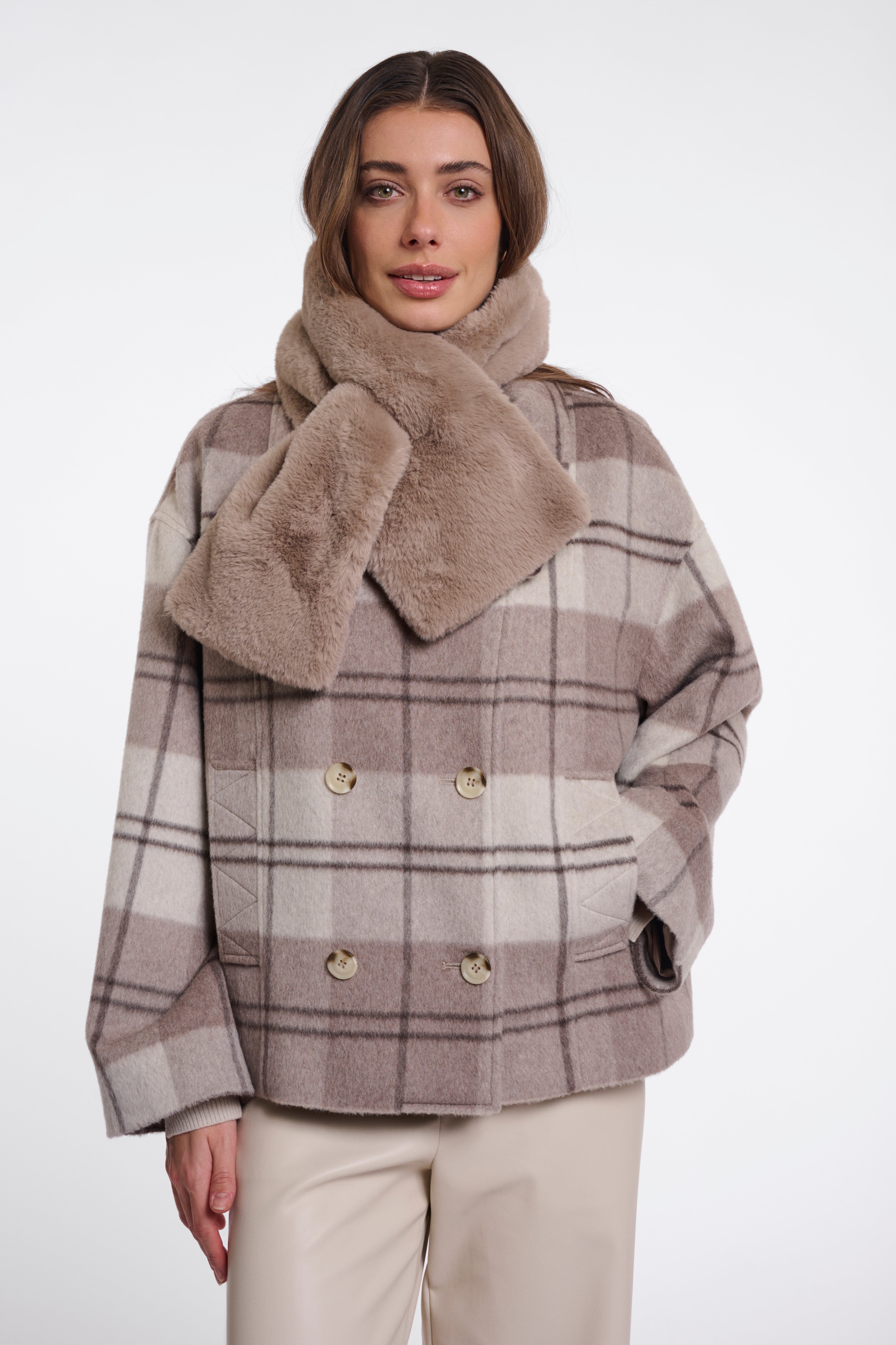 Sciarpa donna art. Stip Rino & Pelle Mocha latte