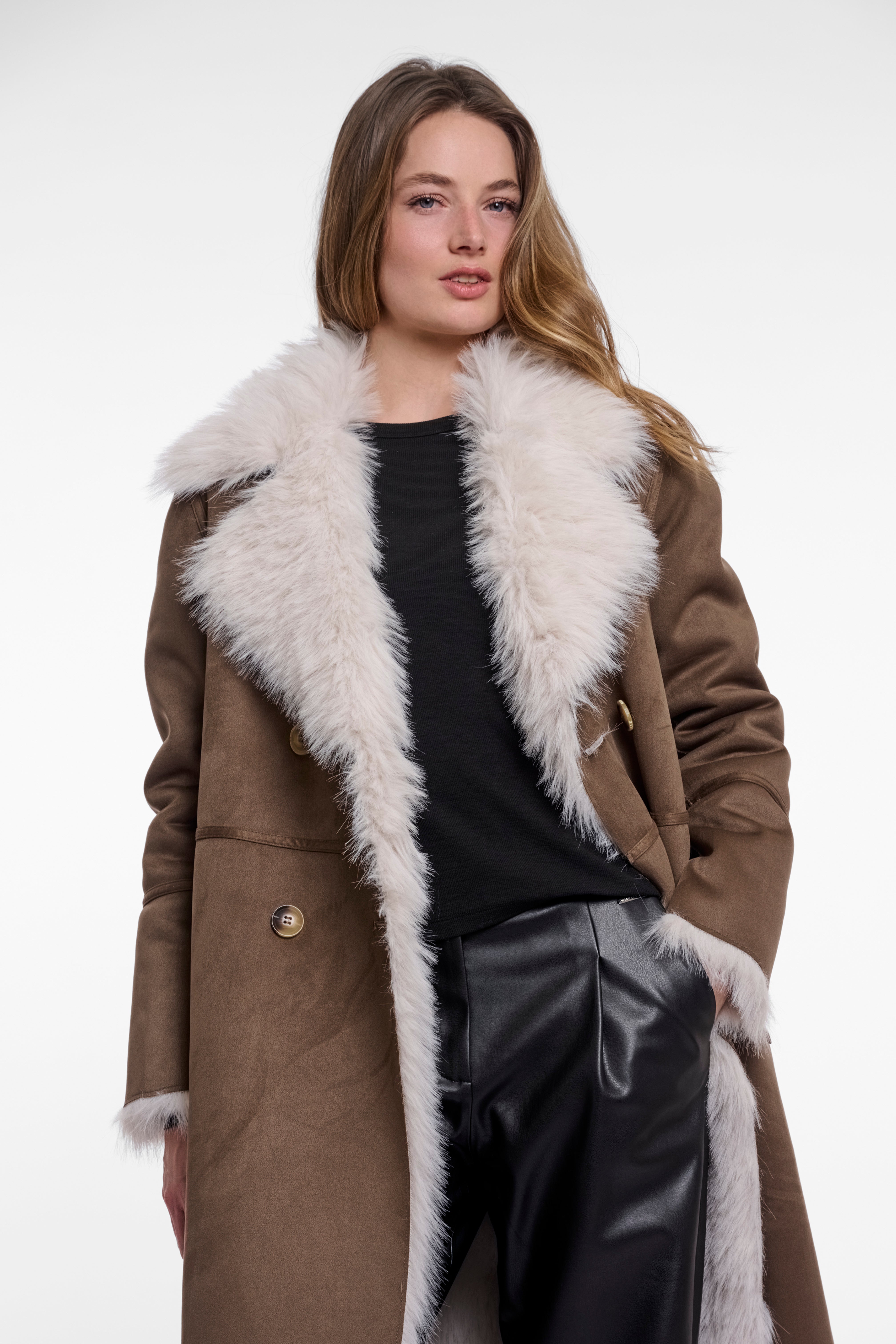 Cappotto donna art. Suleen Rino & Pelle Walnut birch